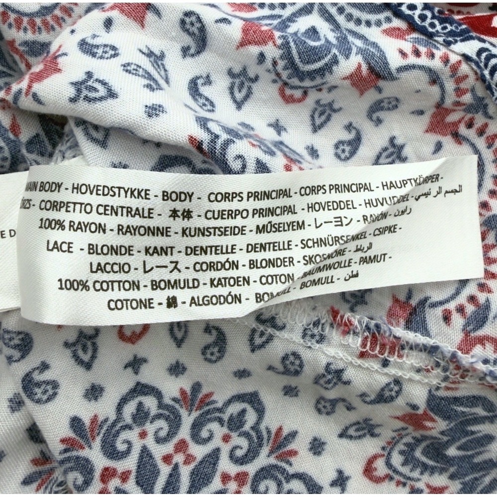Ariat Texas Heat Tank Top Paisley Womens Medium Red White Blue Lace 4th of July - Picture 15 of 15